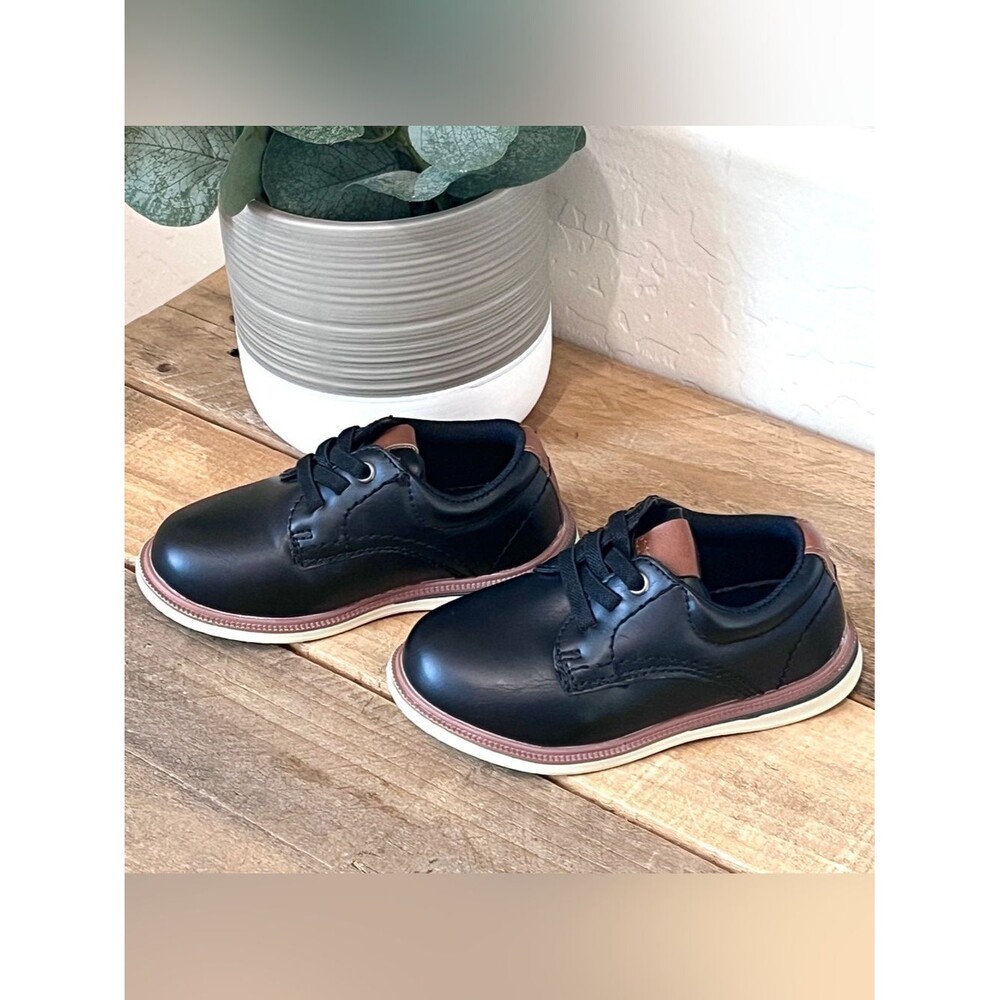 Max + Jake Lil Oscar Black Oxford Toddler Dress Shoes 7M
